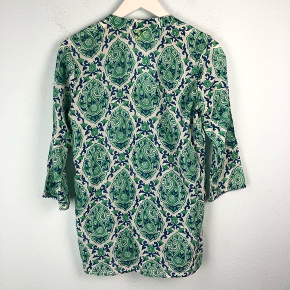 6. Roberta Roller Rabbit green and blue paisley tunic - Picture 5 of 5